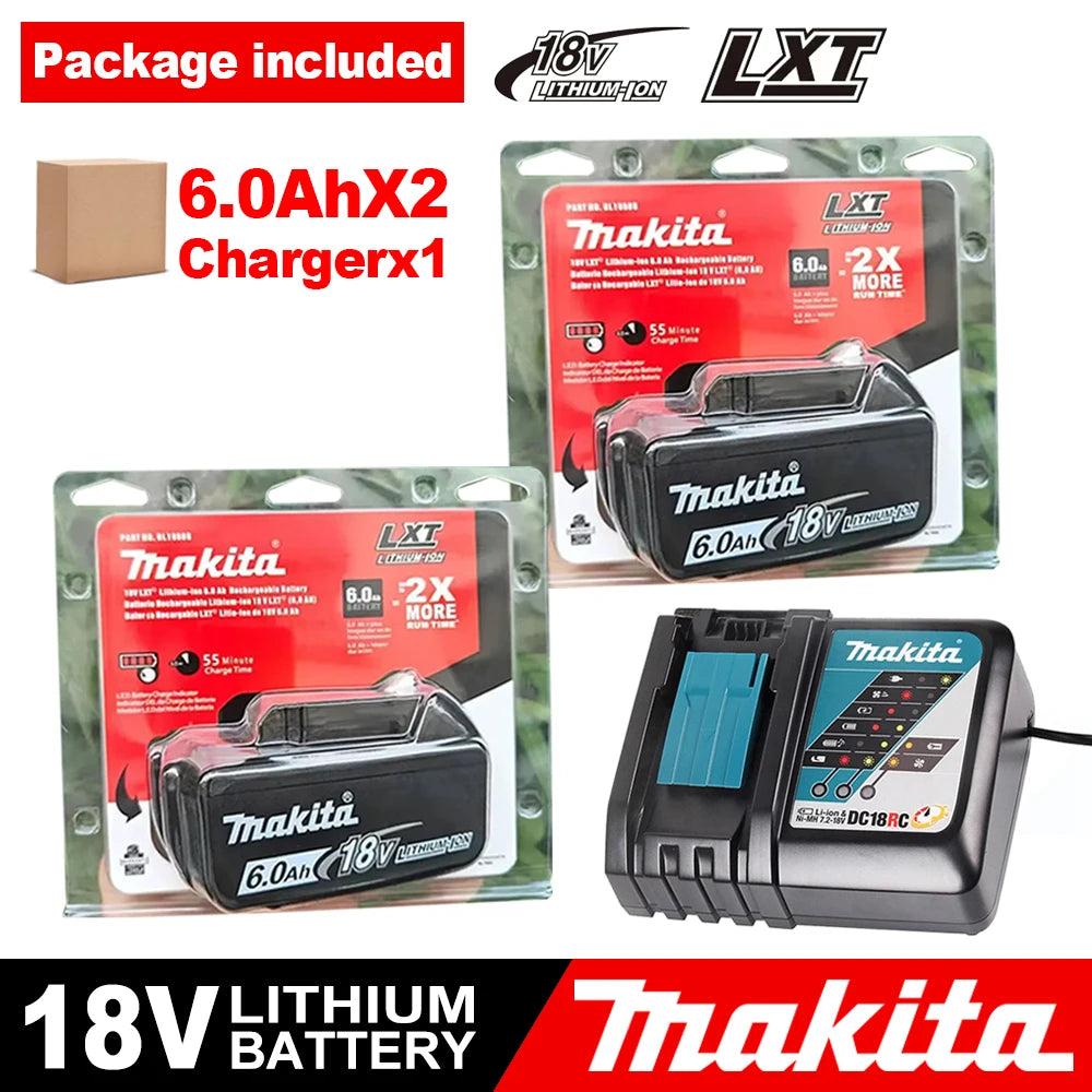 Genuine Makita 18V Battery 6ah,With Battery Indicator Rechargeable Makita Battery,BL1830 BL1840 BL1850 Power Tool Battery