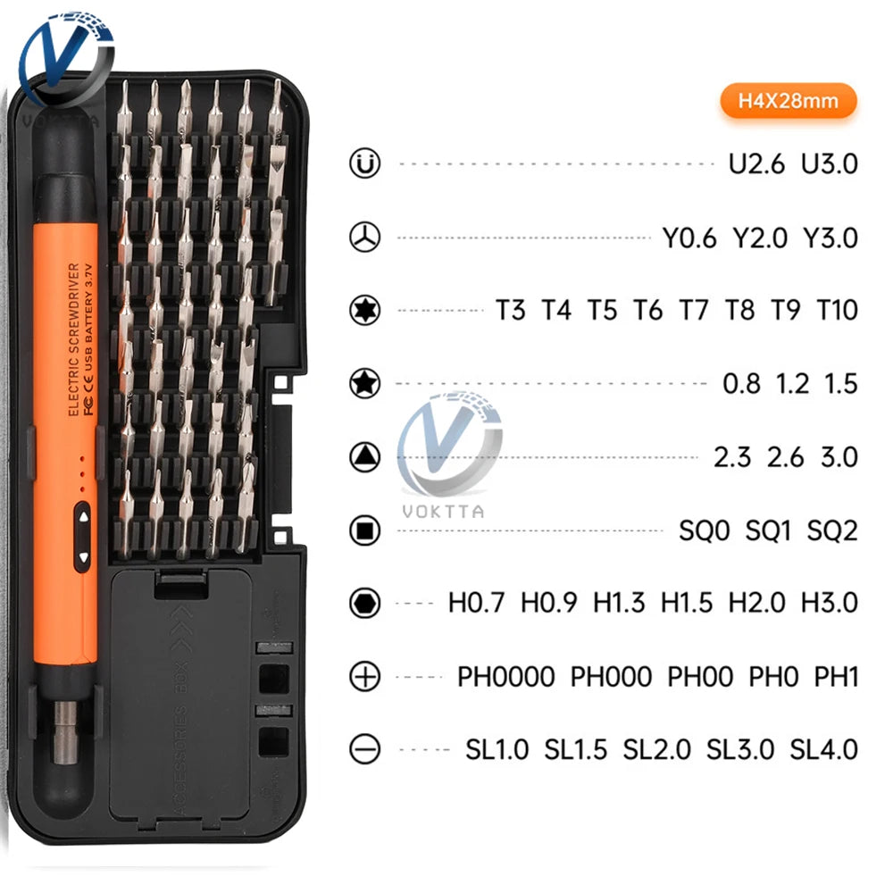 USB Electric Screwdriver Set High Torque Screwdriver Power Tool Mini Drill Bits Precision Screwdriver Head Kit Home Repair Tools