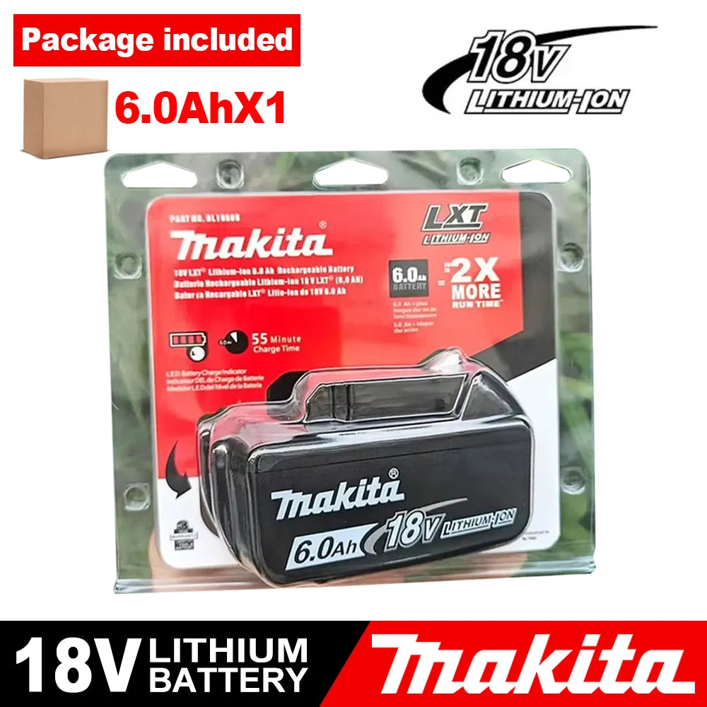 Genuine Makita 18V Battery 6ah,With Battery Indicator Rechargeable Makita Battery,BL1830 BL1840 BL1850 Power Tool Battery