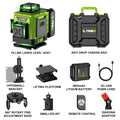 Lfine Nivel Laser 4D 16 Lines 360°Self-leveling Laser Levels withTripod and Suitcase Green Lines Professional Laser Level Tool