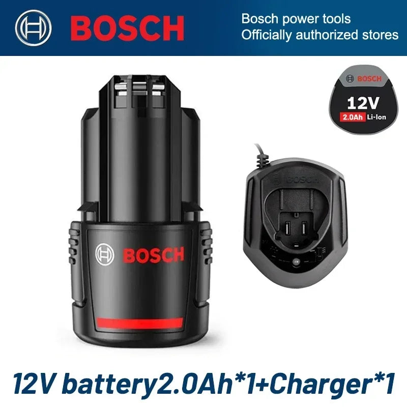 Original Bosch battery 12V battery, 2.0Ah BAT411 Lithium ion Rechargeable Battery BAT411A BAT412 BAT412A BAT413 Battery Charger