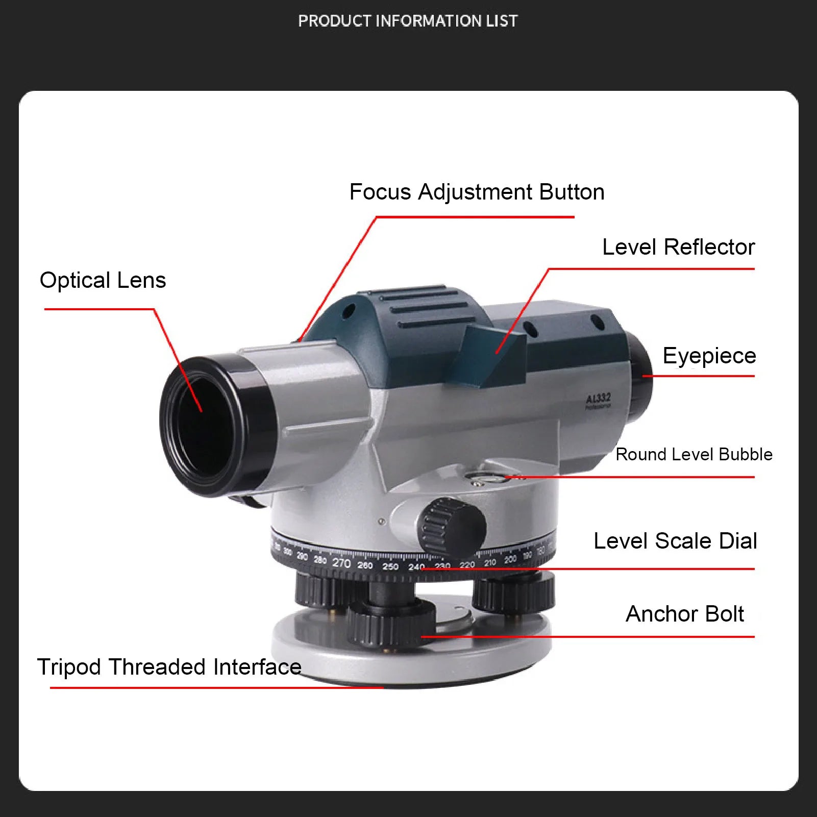 Nivel Óptico 32X con Compensador Magnético para Topografía
