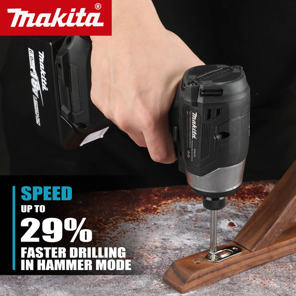 2025 Makita DTD173 Black 18v Brushless Lithium-ion Impact Driver Power Tool Multifunctional Tool, Drill Bit, Power Tool