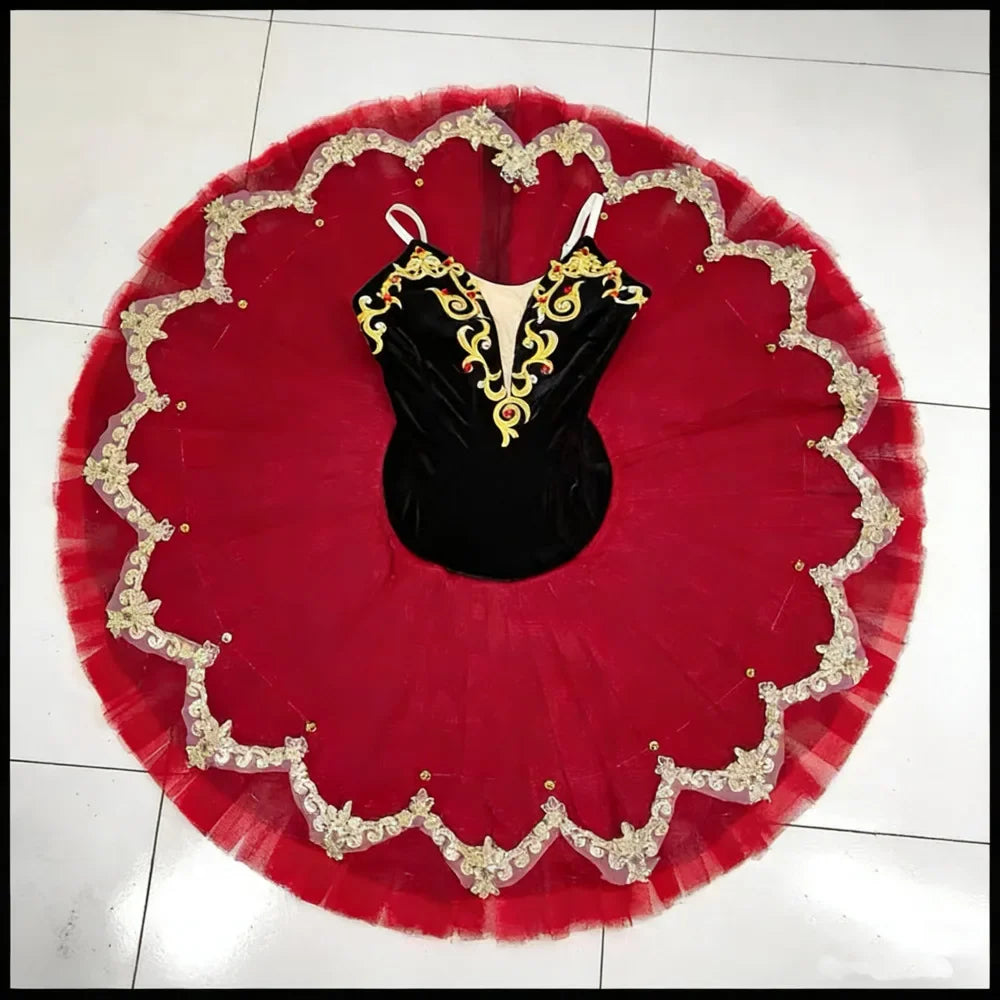 Black Red Professional Tutu La Esmeralda Performance Ballet Tutu Platter Pancake Tutu Dress Girls Kids Adult woman Ballerina