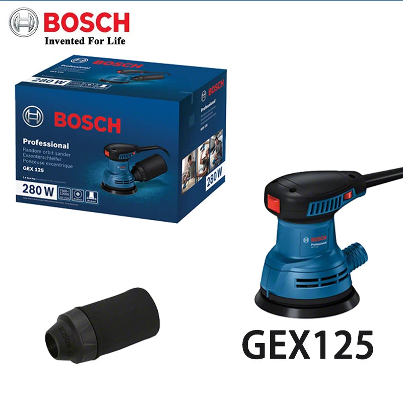 Bosch GEX125 280W Multifunctional Orbital Sander /Sand Grinder/ Sandpaper Machine for Woodworking and Automotive Wall Surfaces