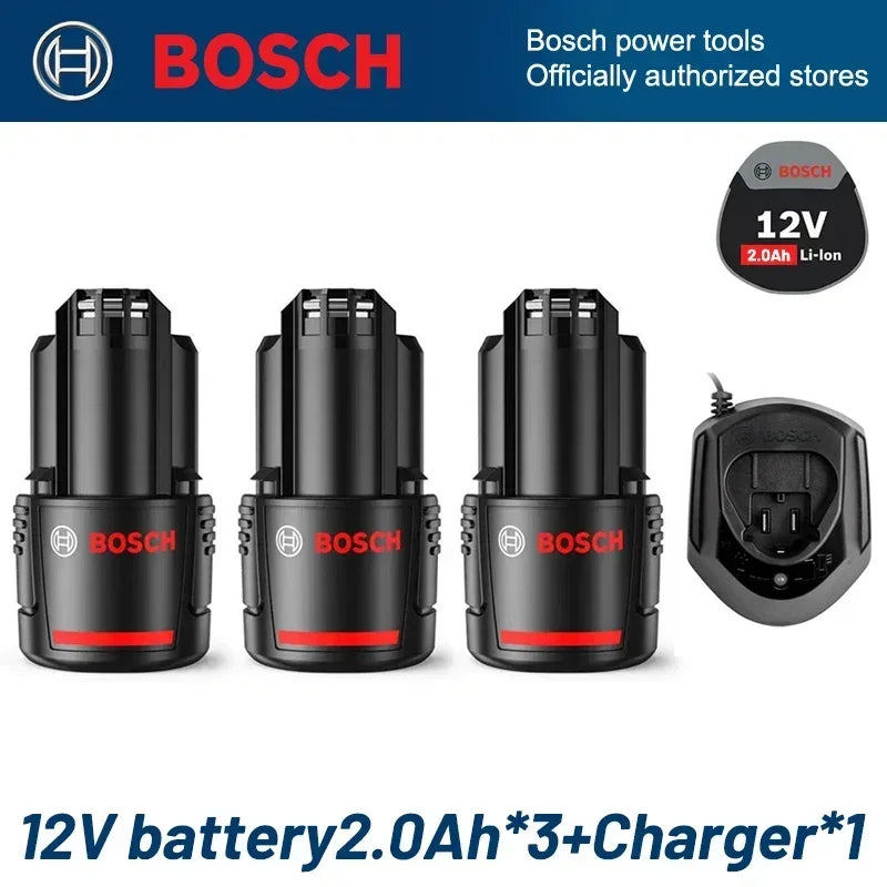 Original Bosch battery 12V battery, 2.0Ah BAT411 Lithium ion Rechargeable Battery BAT411A BAT412 BAT412A BAT413 Battery Charger