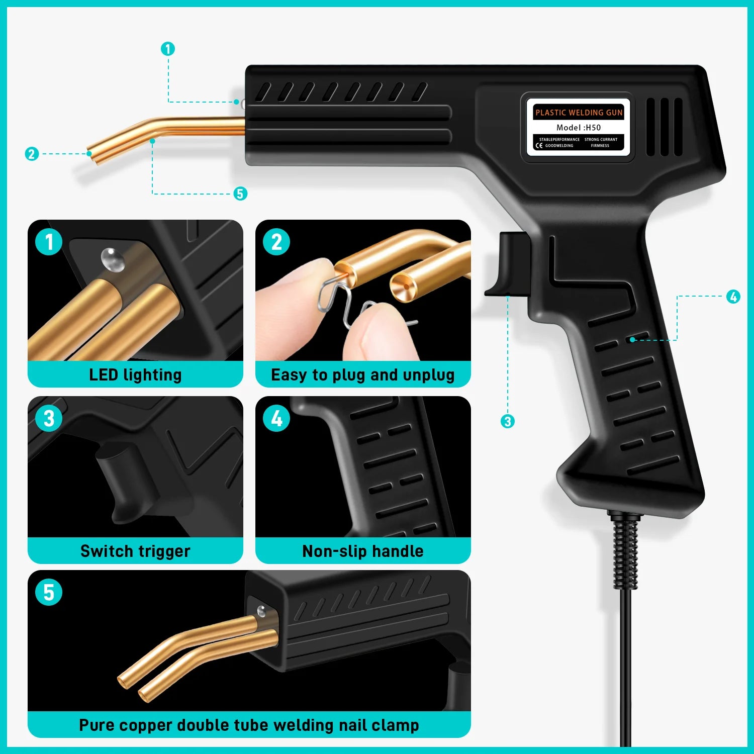 Plastic Welder Gun Welding Machine with Soldering Iron for PVC/Plastic Staple Repair, Car Bumper Repair Tools