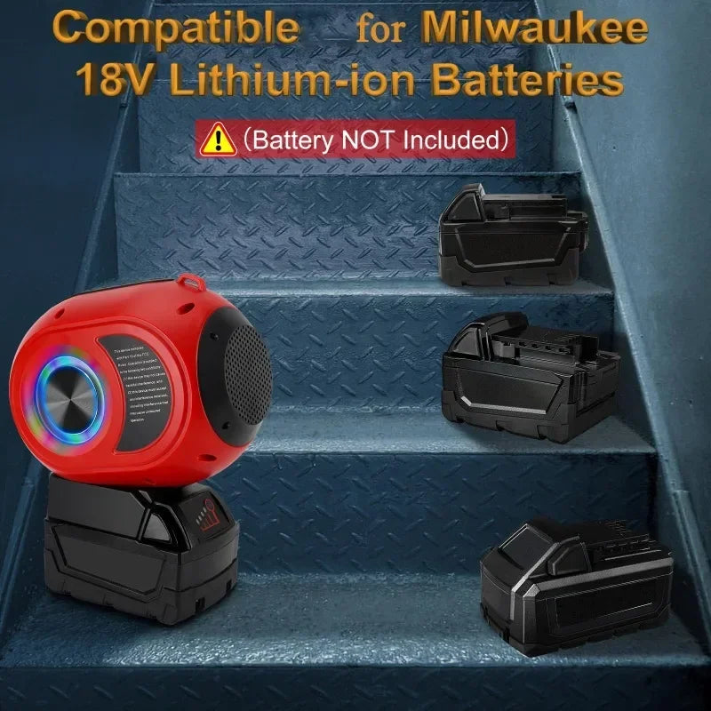 For Makita/Bosch/DeWalt/Milwaukee 18/20V Battery Portable High-Definition Sound System Wireless Bluetooth Speaker for Home Party