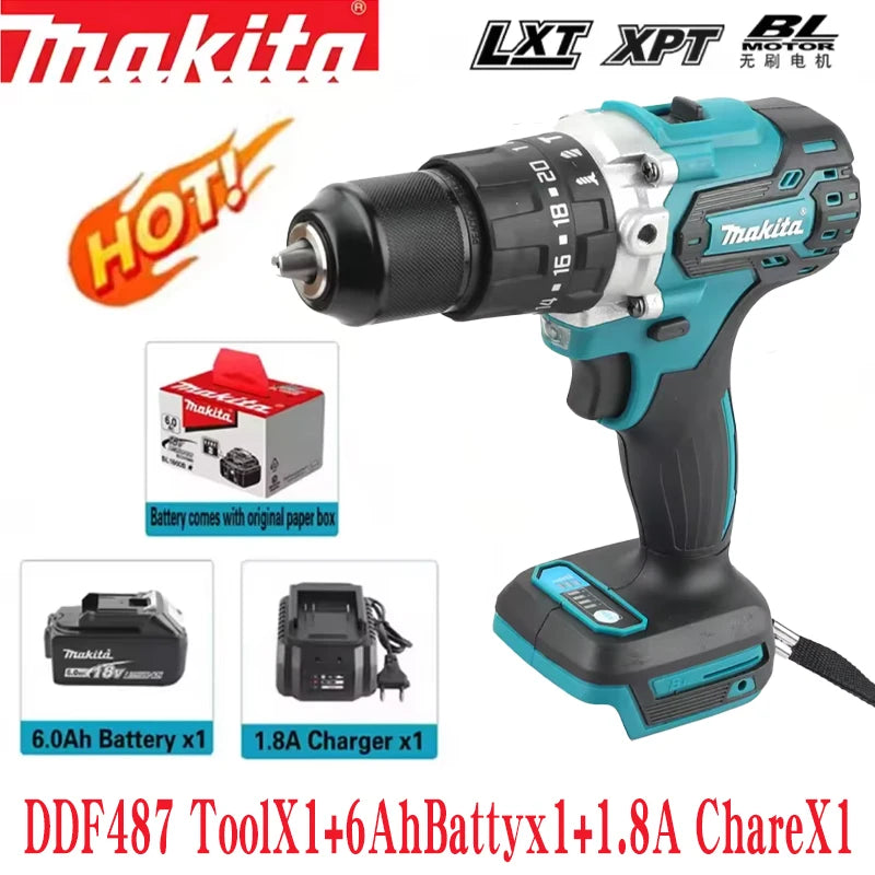 Makita DDF487 Taladro Inalámbrico Destornillador de Impacto Original