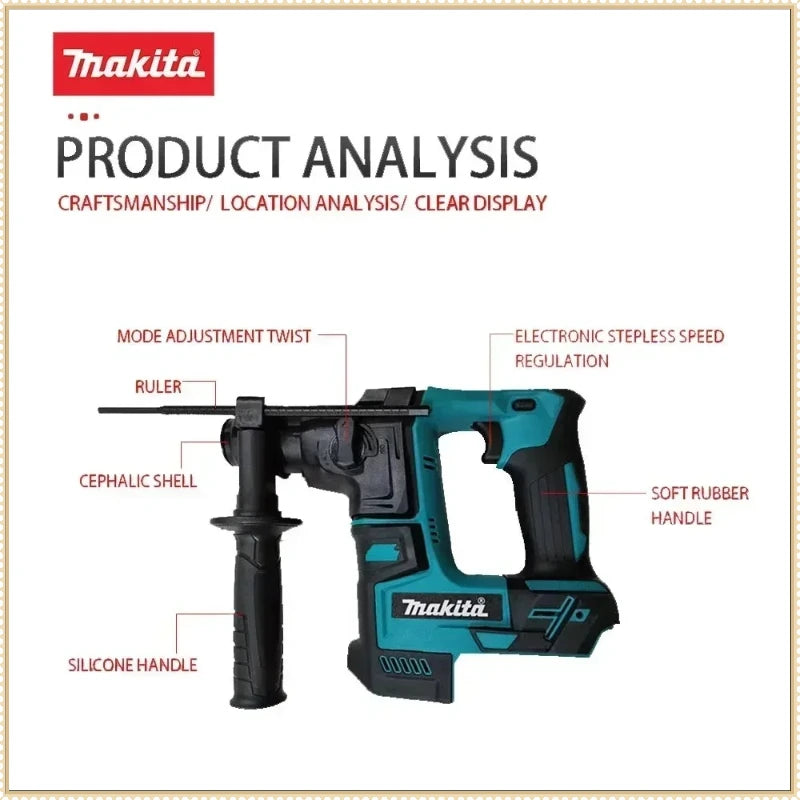 Makita  18V  Power Tools Brushless Hammer Makita 18V Cordless  Electric Hammer Lithium Battery Wireless Drills
