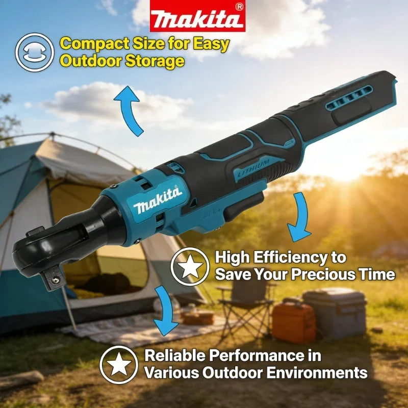 Makita 18V 10/13/15mm Brushless Ratchet  Wrench Cordless Driver Multifunction Variable Speed Power Wrench Power Tools（bare tool）