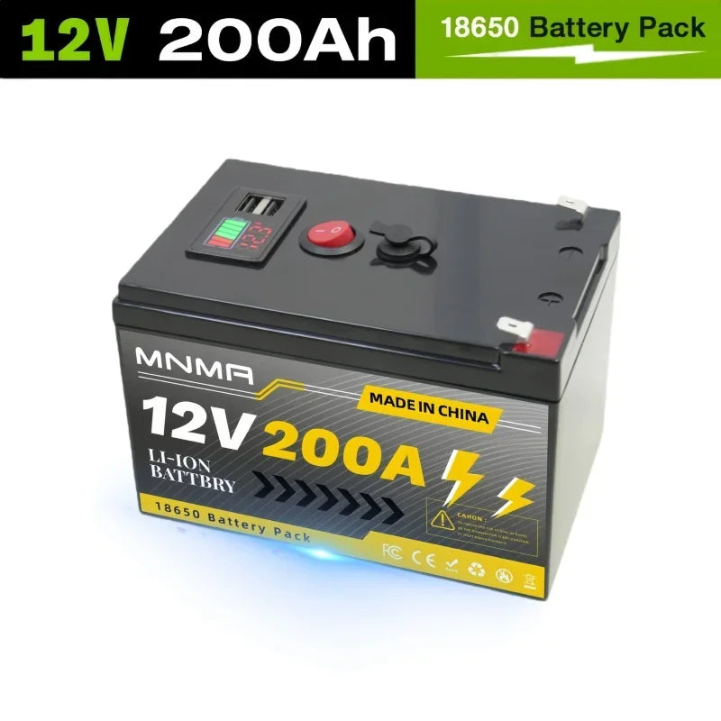 200000mAh 12V LiFePO4 Lithium Battery 4000+ Deep Cycles, for UPS, Kayak Fish Finder, Solar Panel, Power Wheels Toys, Scooter