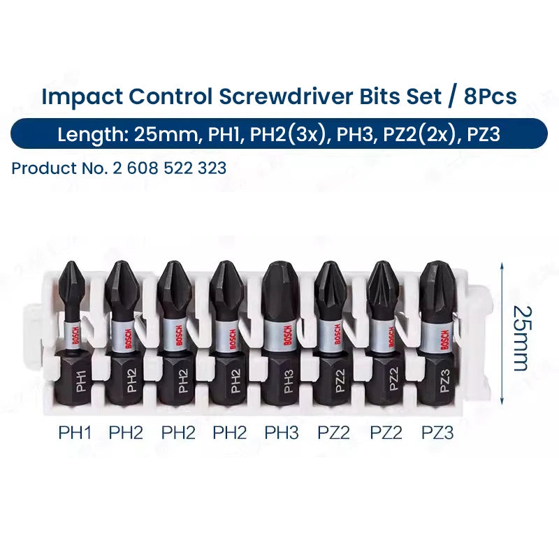Bosch Screwdriver Bits High Hardness Impact Resistant Rotary Tool Electric Screwdriver Set Power Tool Accessories 25mm-50mm