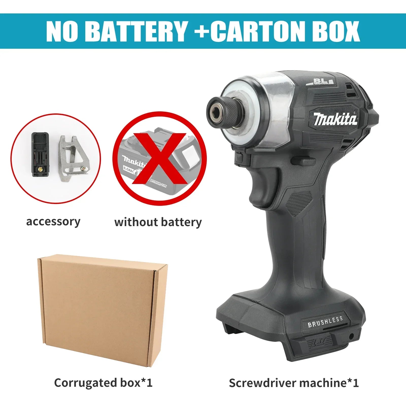 2025 Makita DTD173 Black 18v Brushless Lithium-ion Impact Driver Power Tool Multifunctional Tool, Drill Bit, Power Tool