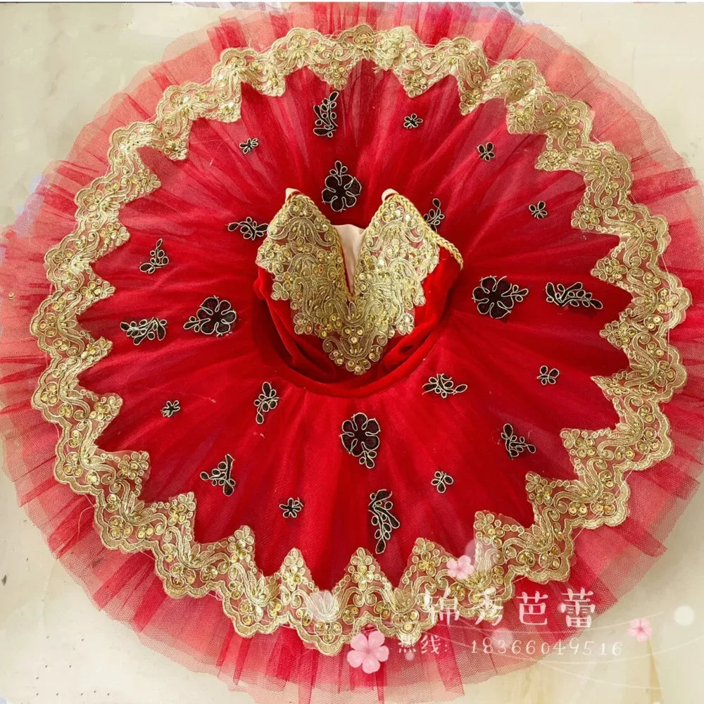 Black Red Professional Tutu La Esmeralda Performance Ballet Tutu Platter Pancake Tutu Dress Girls Kids Adult woman Ballerina