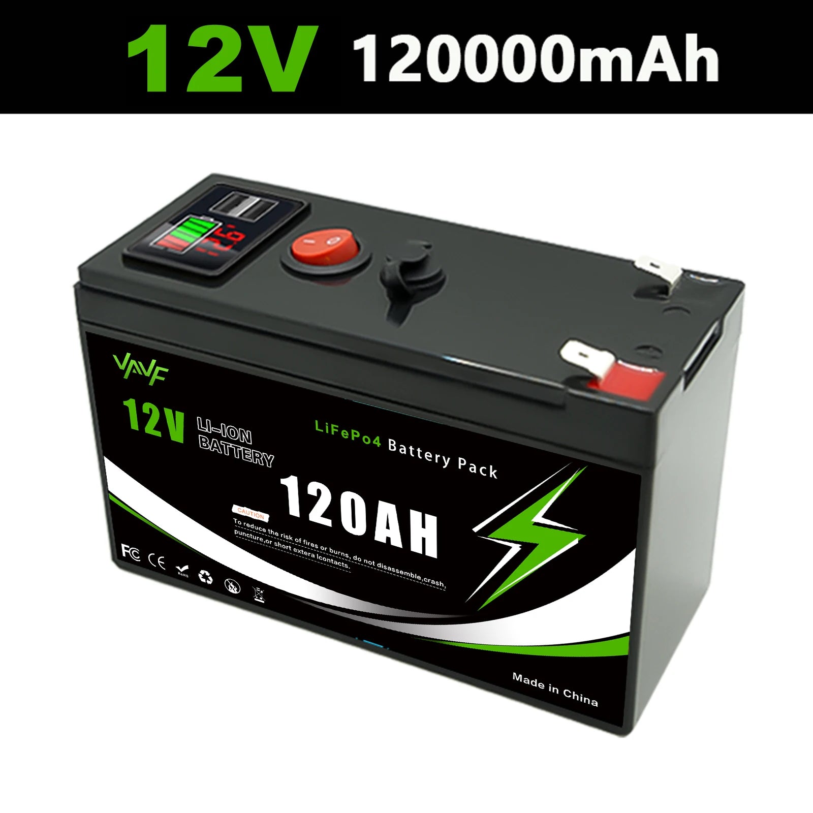 12V LiFePO4 150Ah Lithium Battery 4000+ Deep Cycles, for Power Wheels Toys, Scooter🍠Radio, UPS, Kayak Fish Finder, Solar Panel
