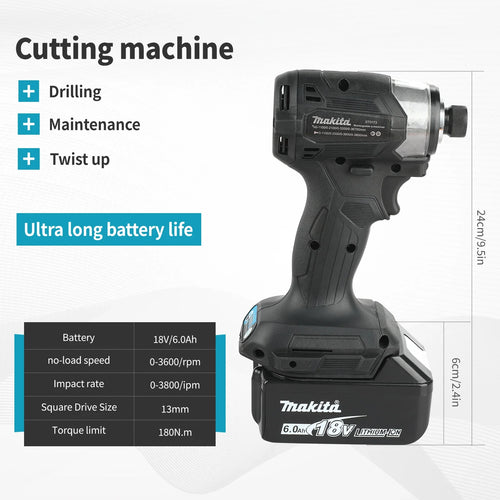 2025 Makita DTD173 Black 18v Brushless Lithium-ion Impact Driver Power Tool Multifunctional Tool, Drill Bit, Power Tool