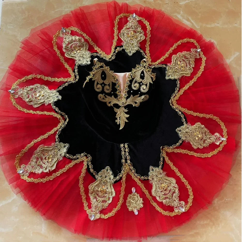 Black Red Professional Tutu La Esmeralda Performance Ballet Tutu Platter Pancake Tutu Dress Girls Kids Adult woman Ballerina