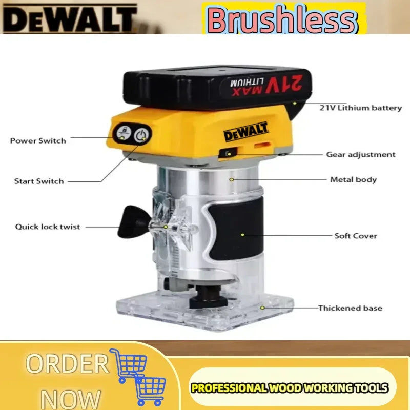 DeWalt Fresadora Rebajadora para Madera 30000RPM Inalámbrica
