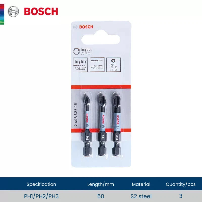 Bosch Screwdriver Bits High Hardness Impact Resistant Rotary Tool Electric Screwdriver Set Power Tool Accessories 25mm-50mm