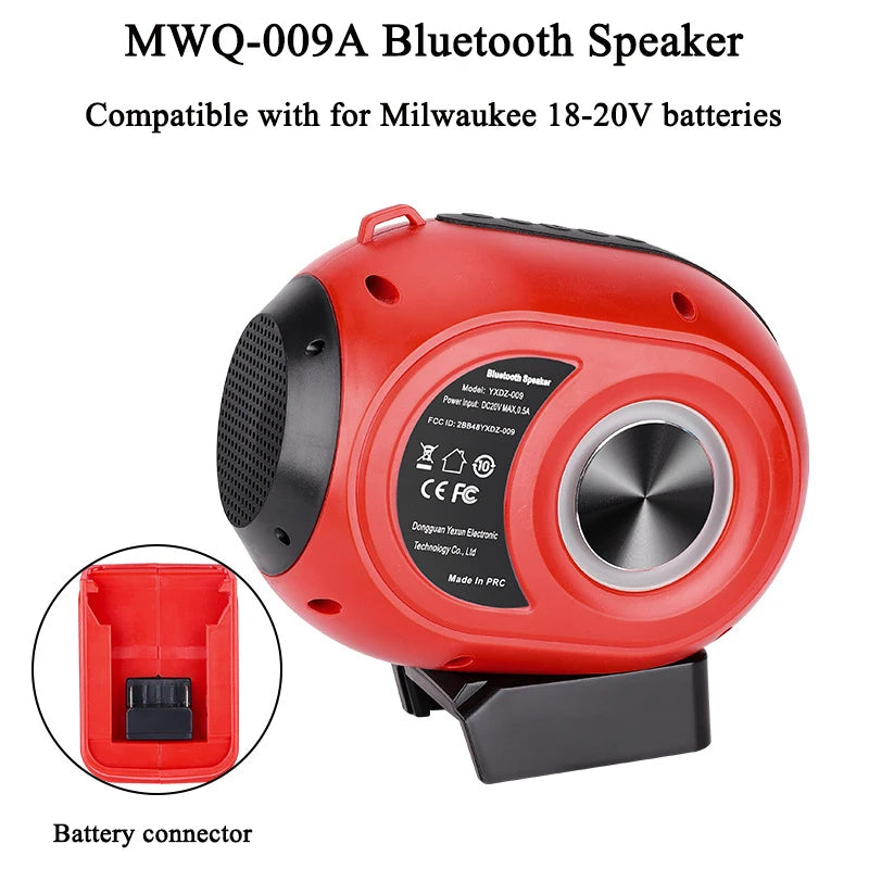 For Makita/Bosch/DeWalt/Milwaukee 18/20V Battery Portable High-Definition Sound System Wireless Bluetooth Speaker for Home Party