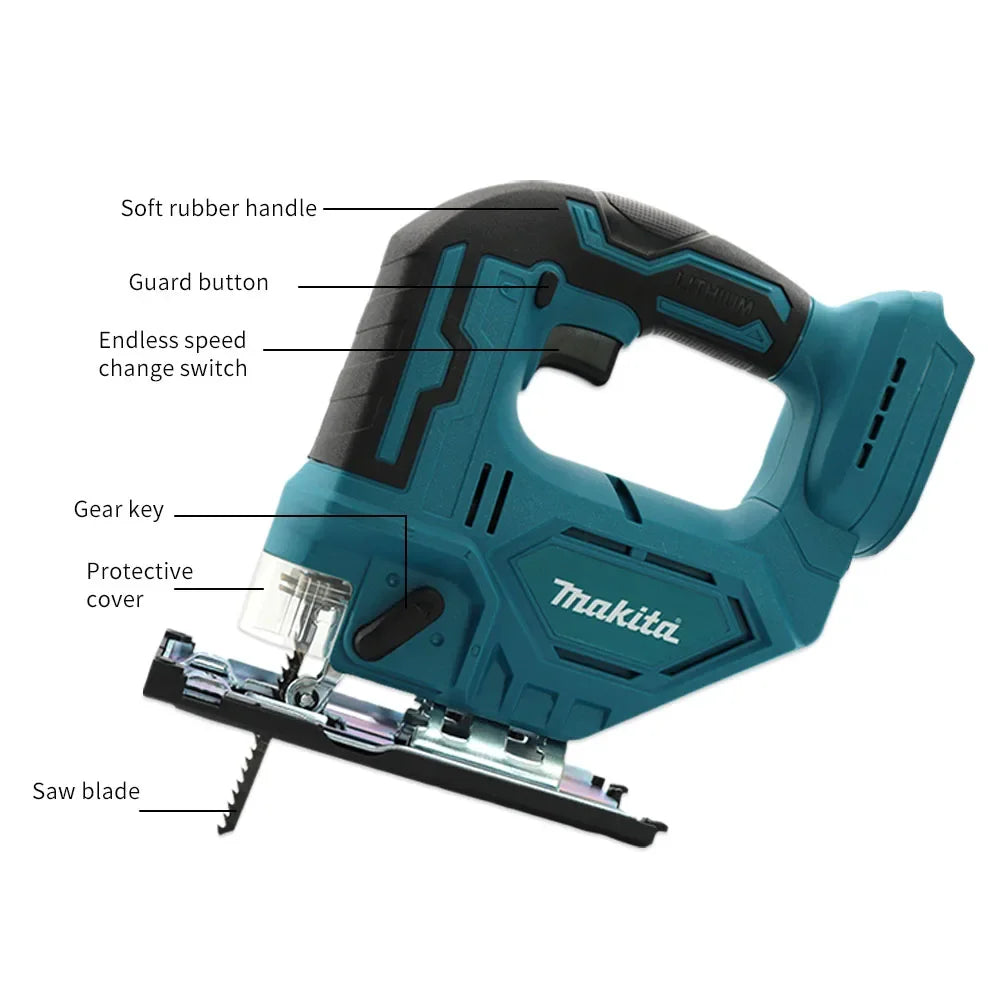 Makita Electric Jigsaw Power Tool Portable And Versatile Household Tools For Straight/Curve/Circular Cuts For Makita Batteries