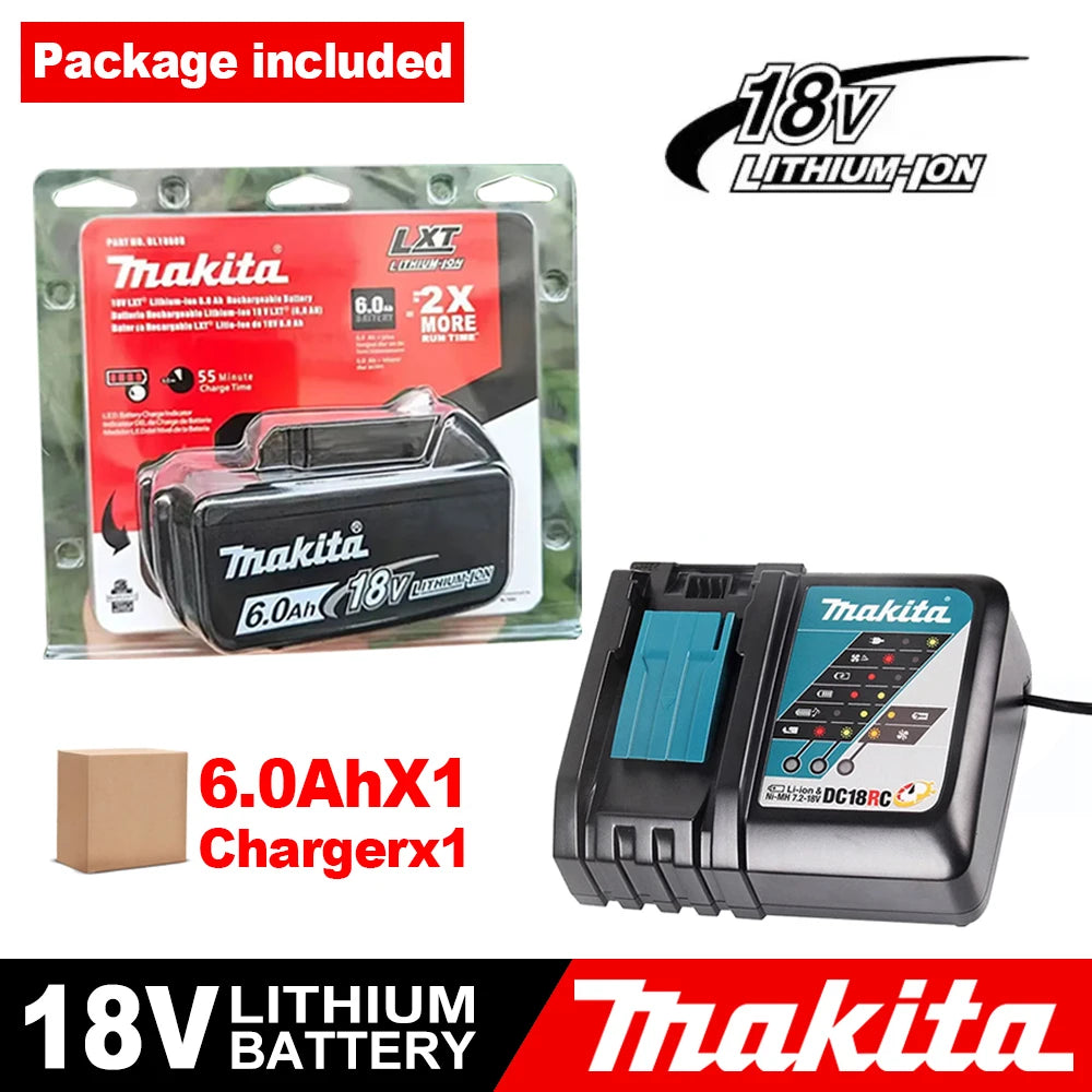 Genuine Makita 18V Battery 6ah,With Battery Indicator Rechargeable Makita Battery,BL1830 BL1840 BL1850 Power Tool Battery