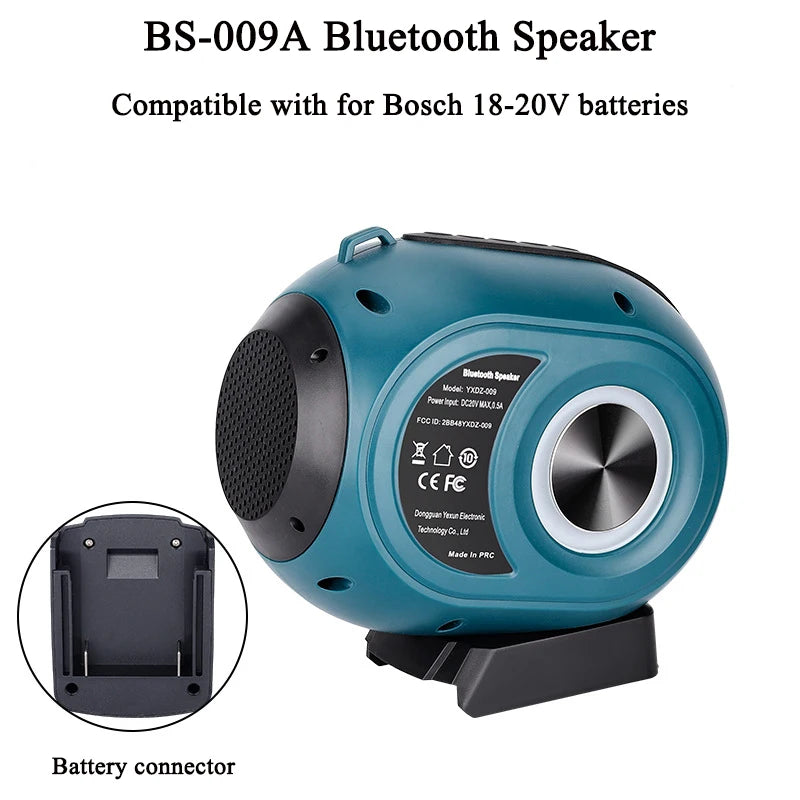 For Makita/Bosch/DeWalt/Milwaukee 18/20V Battery Portable High-Definition Sound System Wireless Bluetooth Speaker for Home Party