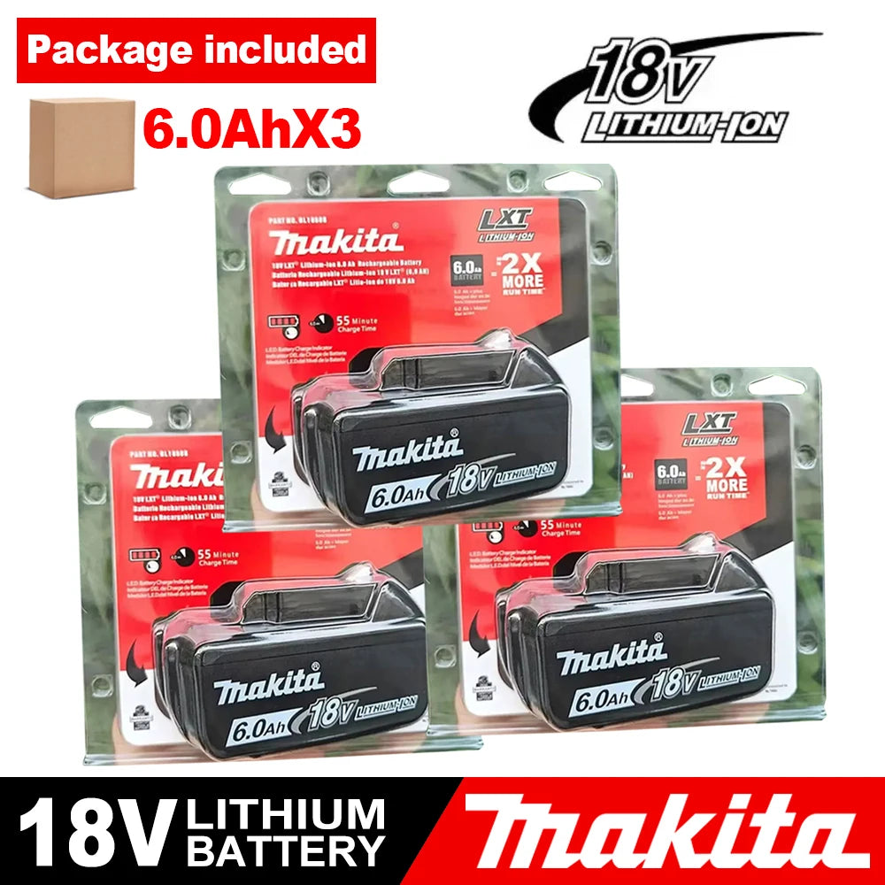 Genuine Makita 18V Battery 6ah,With Battery Indicator Rechargeable Makita Battery,BL1830 BL1840 BL1850 Power Tool Battery