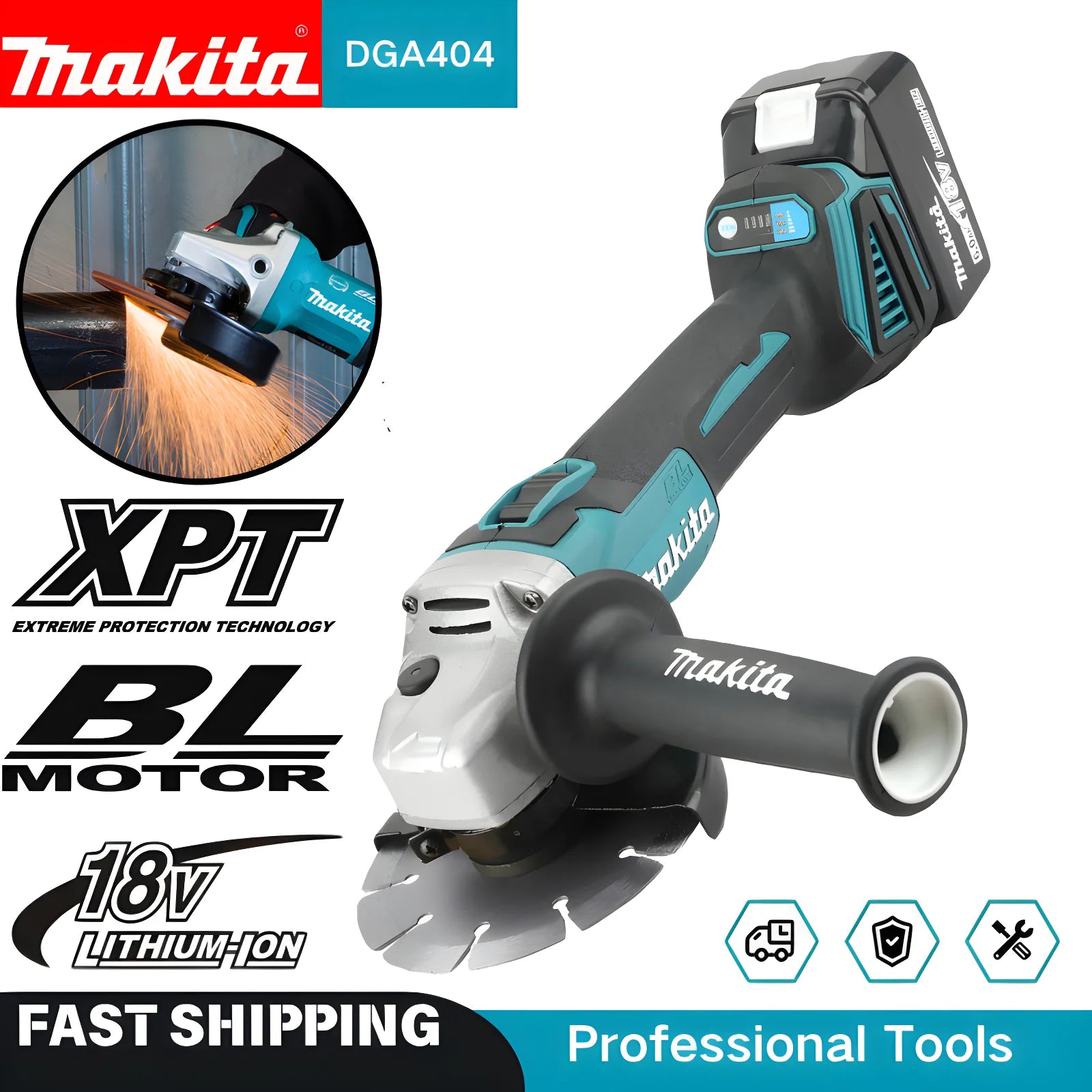Makita DGA404 Amoladora Angular Brushless Nueva