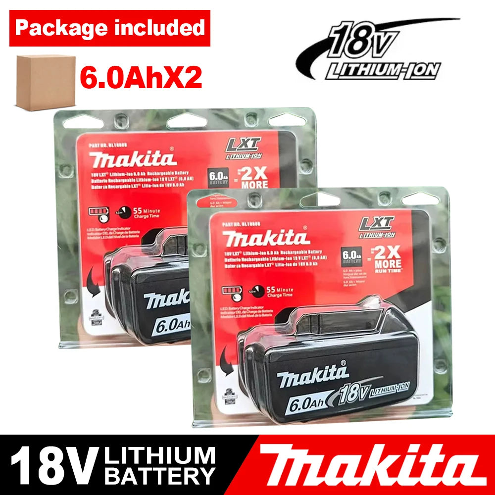 Genuine Makita 18V Battery 6ah,With Battery Indicator Rechargeable Makita Battery,BL1830 BL1840 BL1850 Power Tool Battery