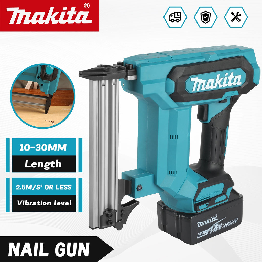 Makita's New Nail Gun F30, Brushless Power Tool, Ergonomic Grip, Electric Pneumatic Gun, Woodworking Tool (without Battery)