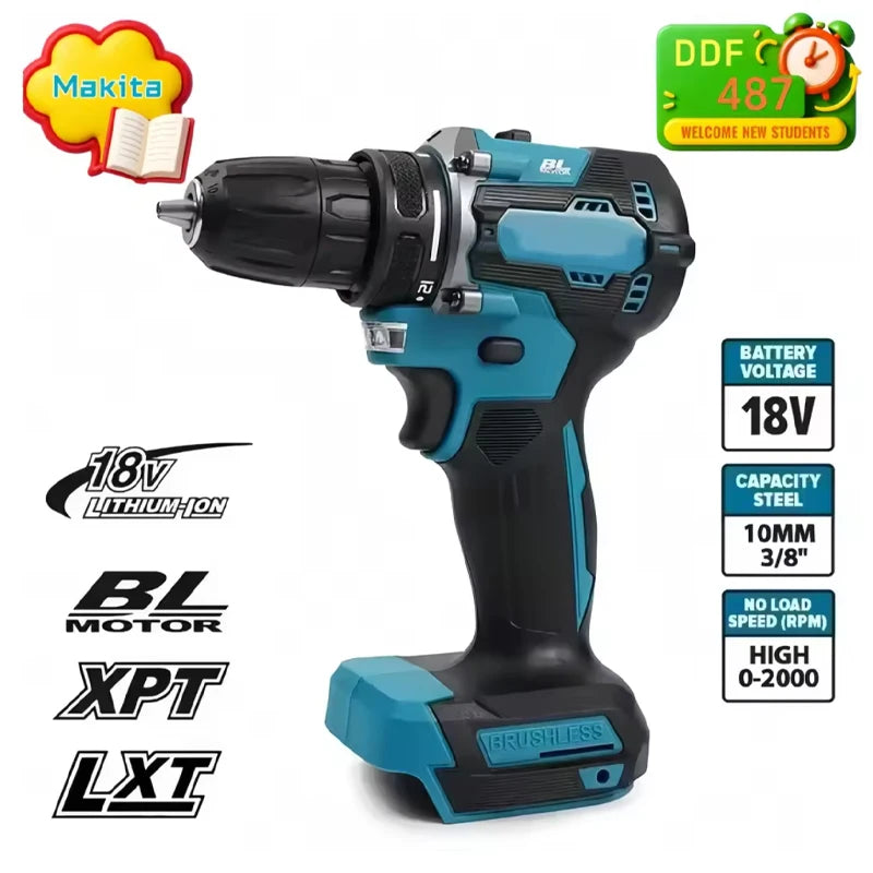 Makita DDF487 Taladro Inalámbrico Destornillador de Impacto Original