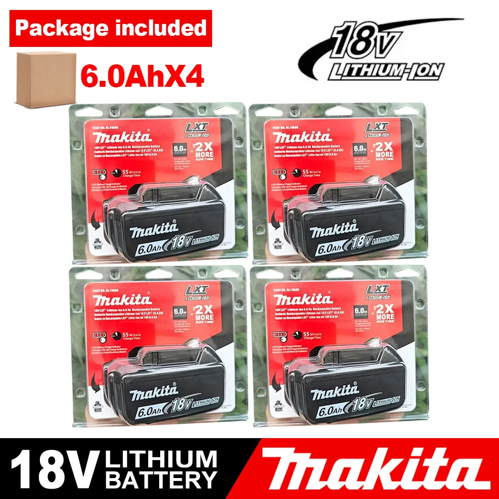 Genuine Makita 18V Battery 6ah,With Battery Indicator Rechargeable Makita Battery,BL1830 BL1840 BL1850 Power Tool Battery