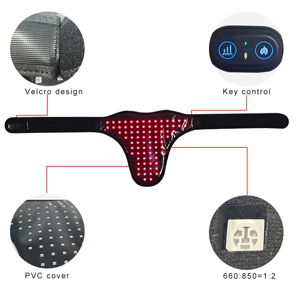 Male And Female Reproductive Health Care Abdominal Massage LED Red Belt Pulse And Heating Function Relieve Pain Also SuitablePet