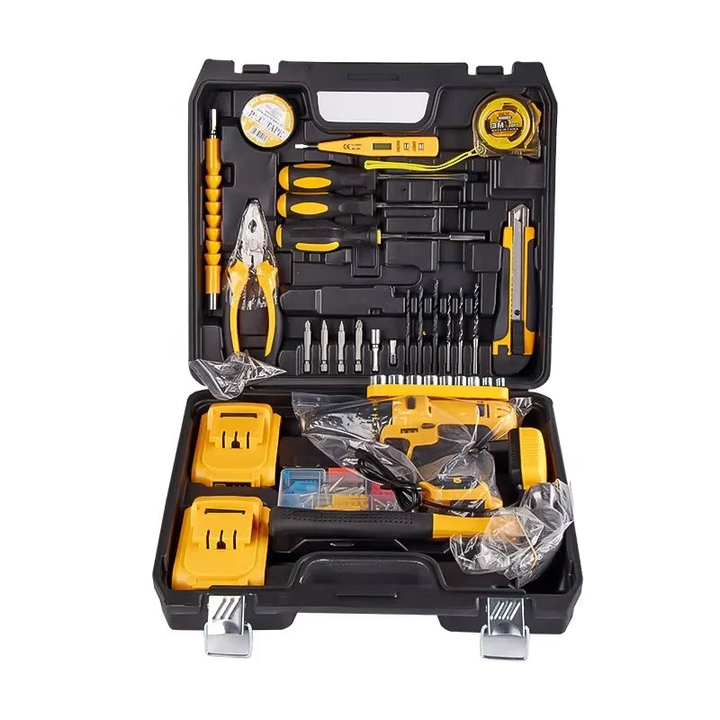 Tools Set of 108Pcs Power Tools Kits Electric Drill Hand Tools Set 21V Power Drill for DIY Portable