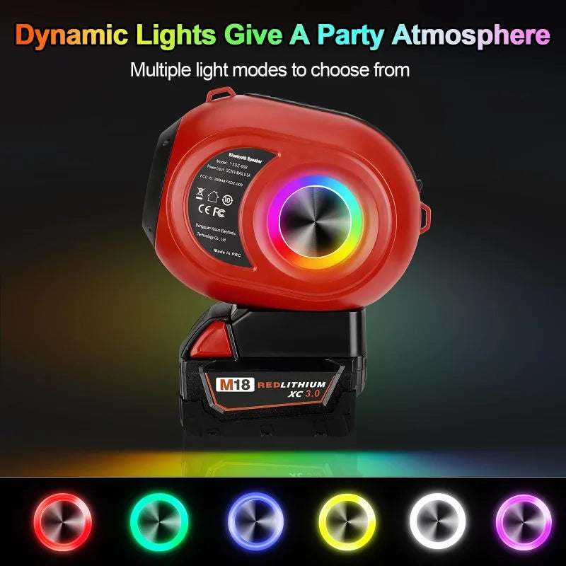 For Makita/Bosch/DeWalt/Milwaukee 18/20V Battery Portable High-Definition Sound System Wireless Bluetooth Speaker for Home Party