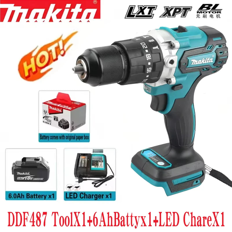 Makita DDF487 Taladro Inalámbrico Destornillador de Impacto Original