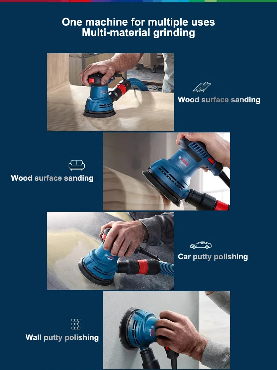 Bosch GEX125 280W Multifunctional Orbital Sander /Sand Grinder/ Sandpaper Machine for Woodworking and Automotive Wall Surfaces
