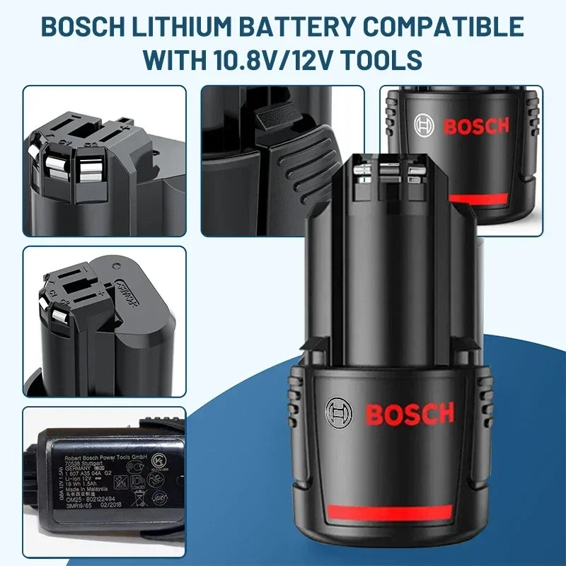 Original Bosch battery 12V battery, 2.0Ah BAT411 Lithium ion Rechargeable Battery BAT411A BAT412 BAT412A BAT413 Battery Charger