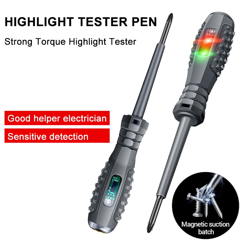 Multifunctional Electrician Test Screwdriver Voltage Detector Pen Light Circuit Tester Electric Test Pen