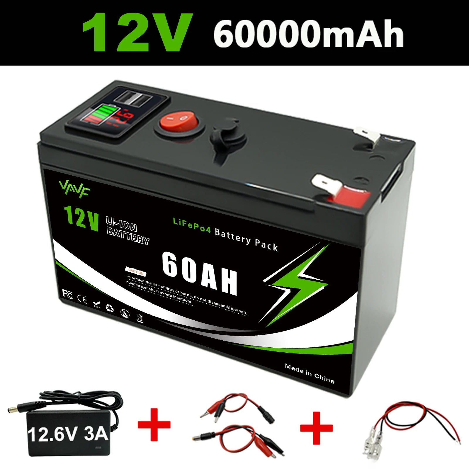 12V LiFePO4 150Ah Lithium Battery 4000+ Deep Cycles, for Power Wheels Toys, Scooter🍠Radio, UPS, Kayak Fish Finder, Solar Panel
