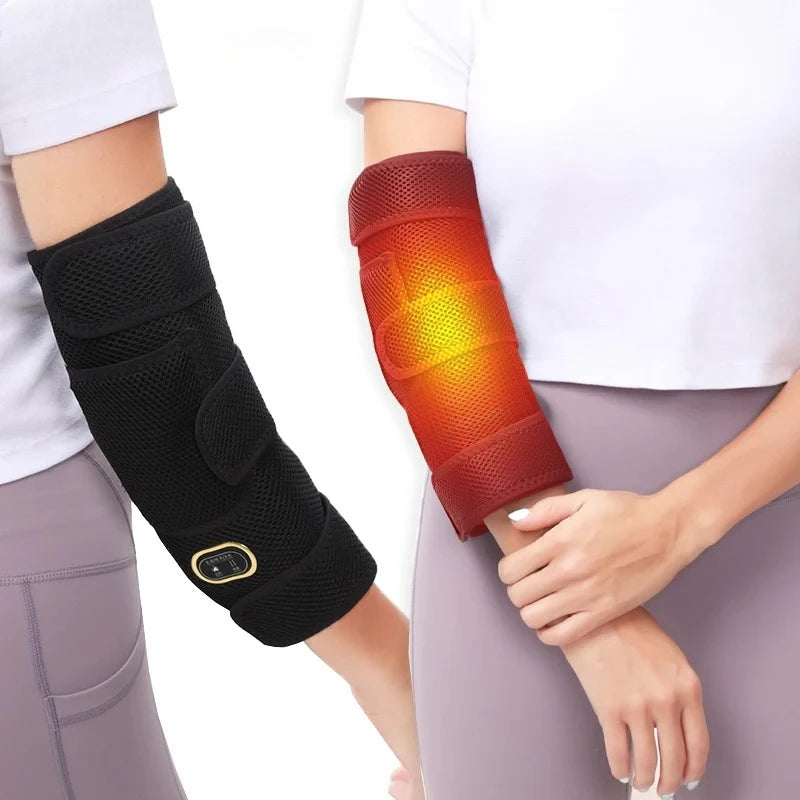 Heating Elbow Massager with Heat Vibration For Recovery Relief Muscle Pain Sports Injuries Joint Warmth Adjustable Brace