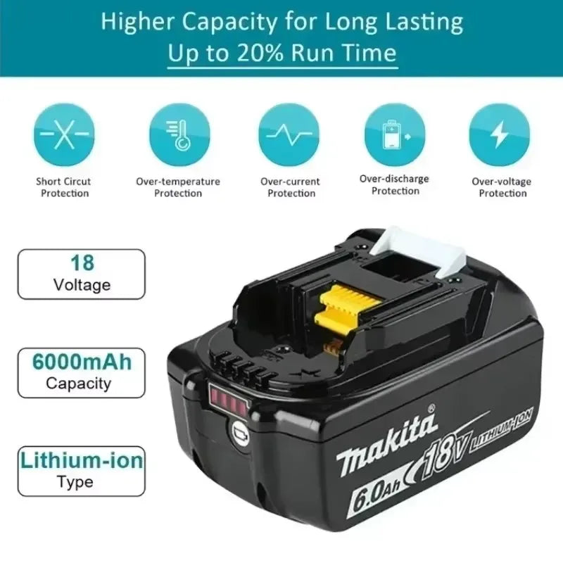 Original Makita battery 18V 9.0Ah rechargeable battery, power tool BL1830 BL1840 BL1850 BL1860B for Makita 18V battery