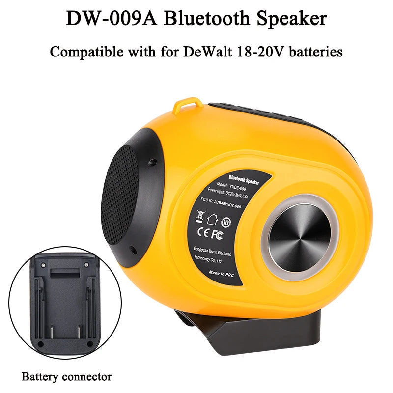 For Makita/Bosch/DeWalt/Milwaukee 18/20V Battery Portable High-Definition Sound System Wireless Bluetooth Speaker for Home Party