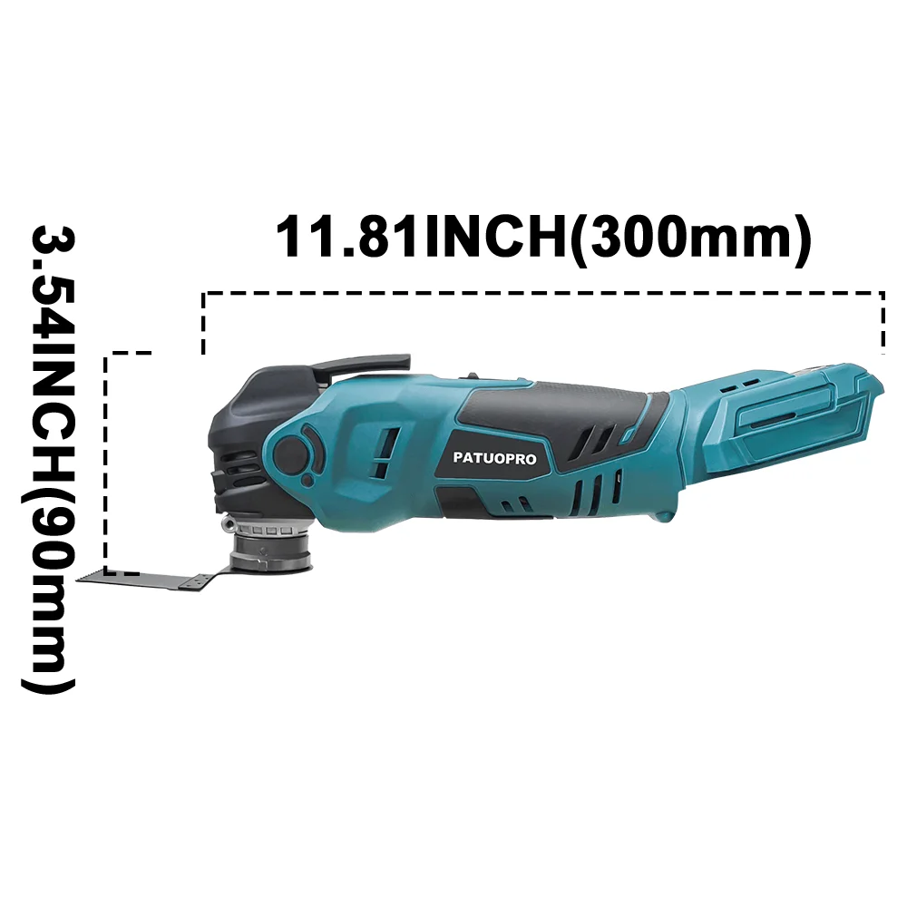 PATUOPRO 5-Speed Cordless Brushless Oscillating Multi Tools Portable Cutting Grinding Trimming Power Tool For Makita 18V Battery