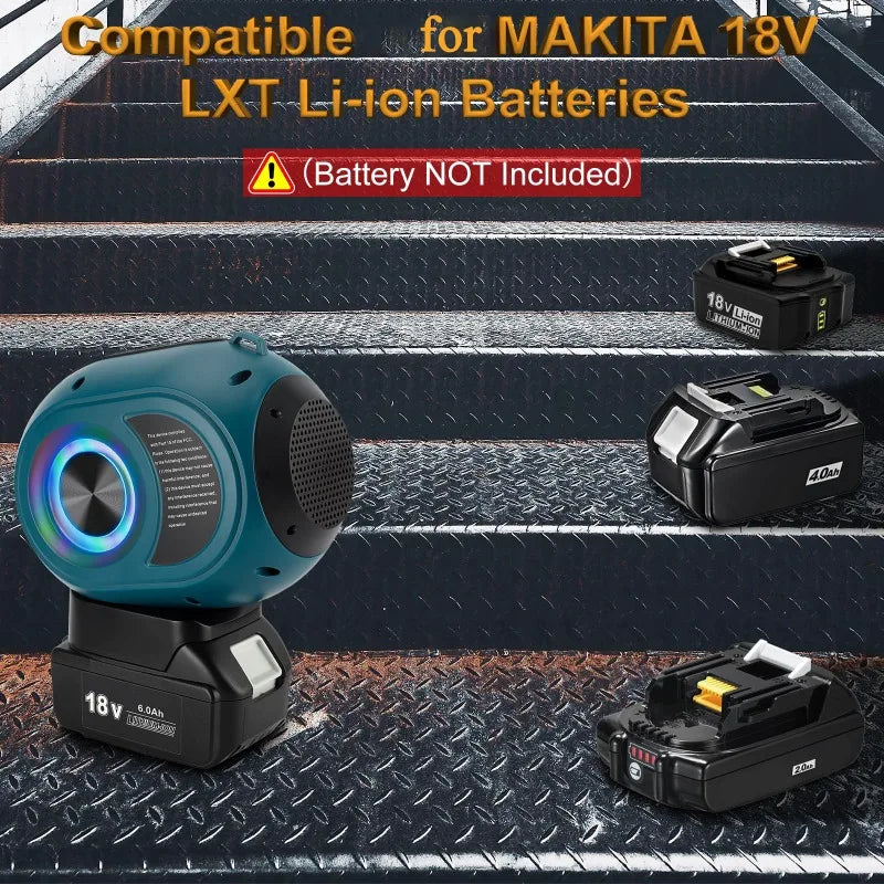 For Makita/Bosch/DeWalt/Milwaukee 18/20V Battery Portable High-Definition Sound System Wireless Bluetooth Speaker for Home Party