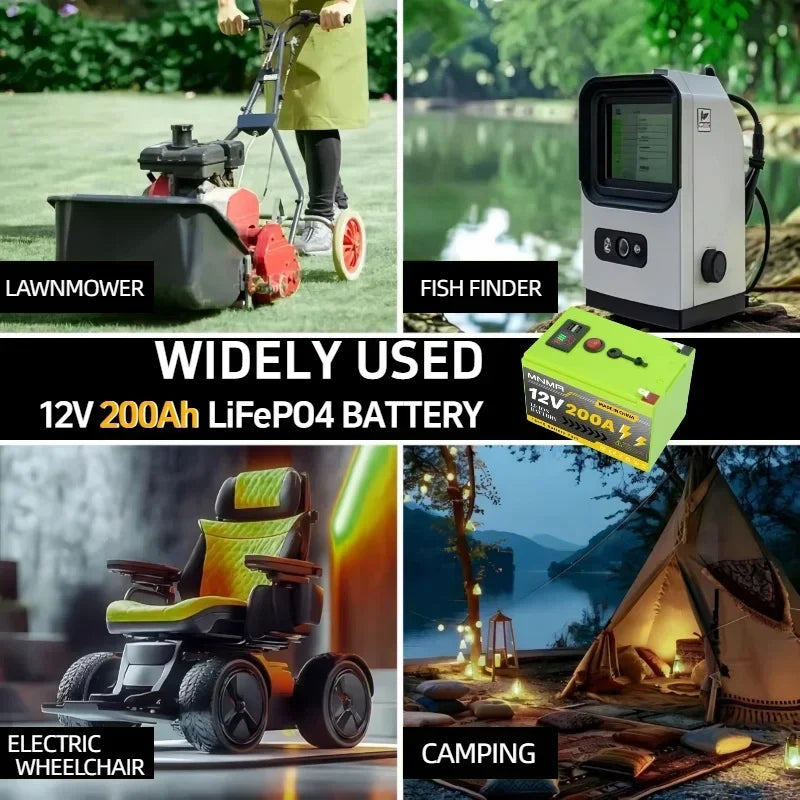 200000mAh 12V LiFePO4 Lithium Battery 4000+ Deep Cycles, for UPS, Kayak Fish Finder, Solar Panel, Power Wheels Toys, Scooter
