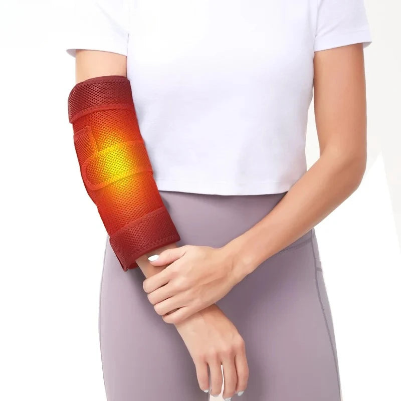Heating Elbow Massager with Heat Vibration For Recovery Relief Muscle Pain Sports Injuries Joint Warmth Adjustable Brace