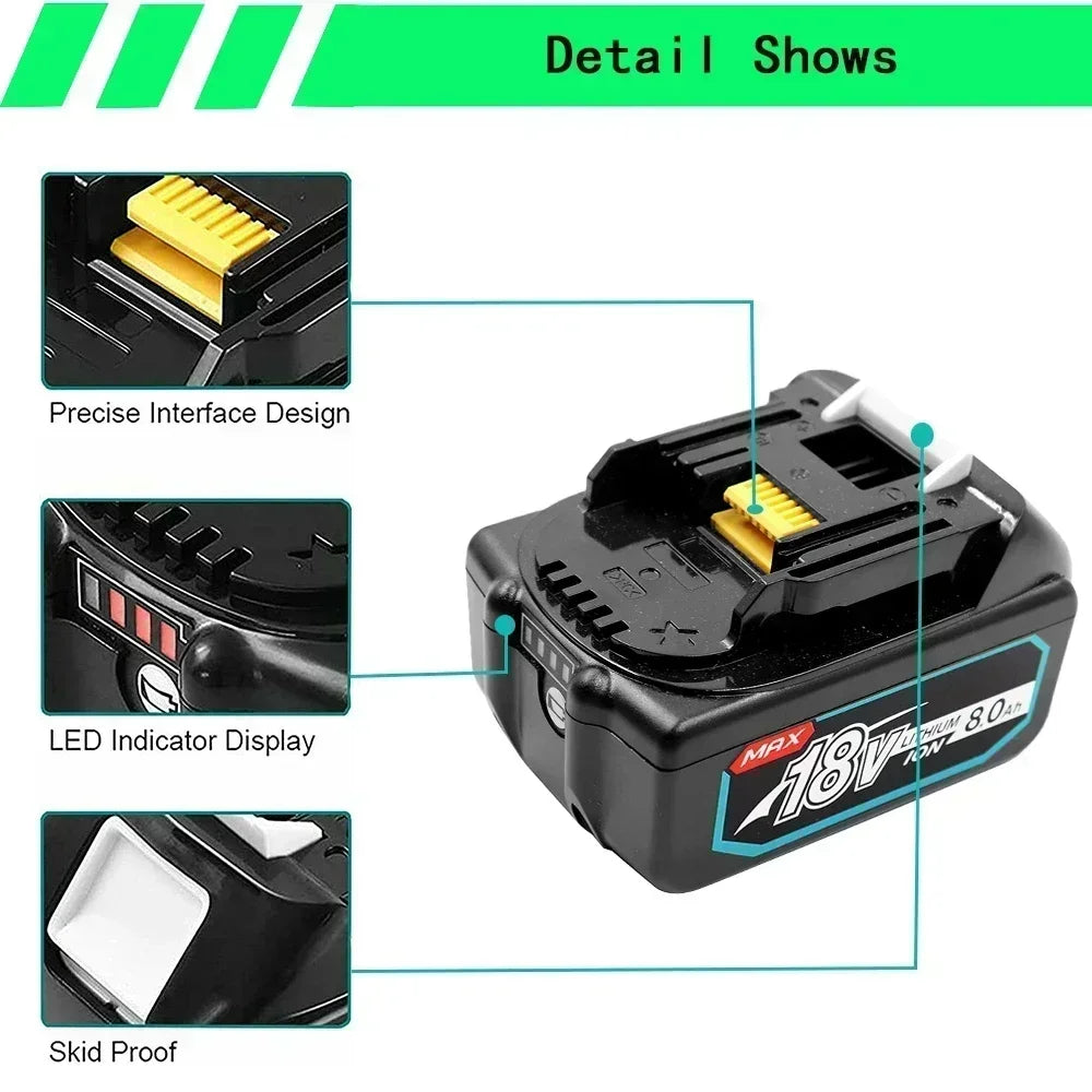 Makita Batería Original 18V BL1830B BL1840 BL1850 BL1860